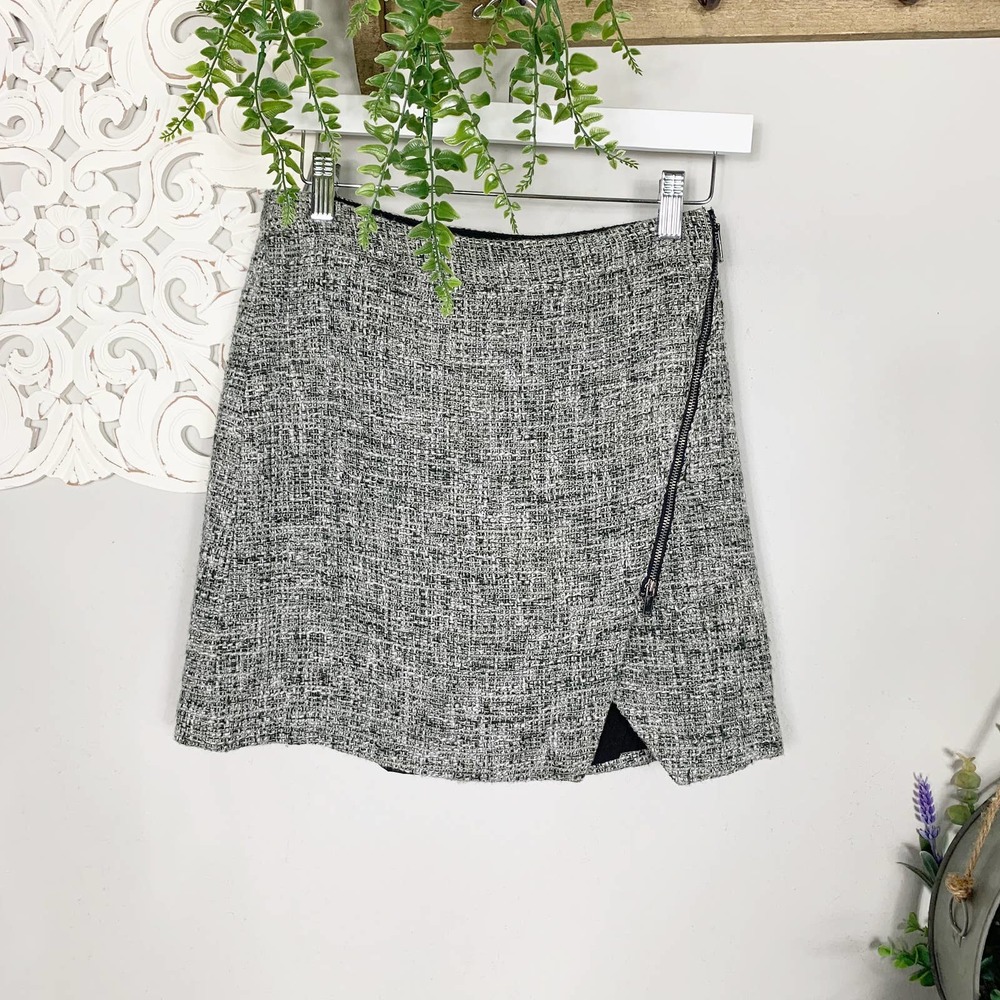 Banana Republic Factory | Asymmetric Zip Tweed Skirt, Sz 0